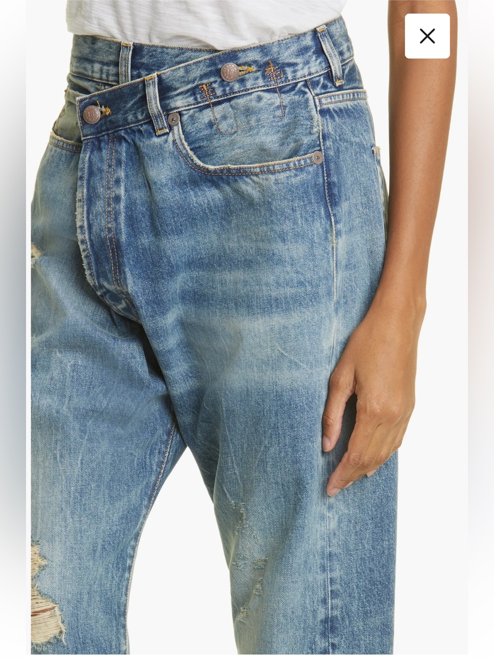 R13 Crossover Distressed Jeans - Picture 4 of 10